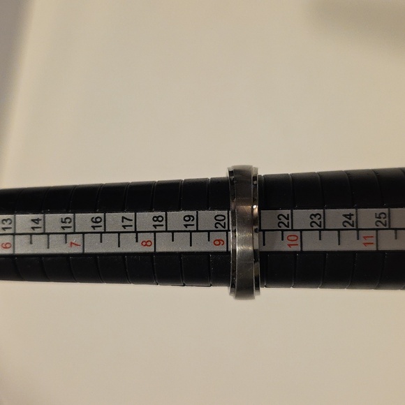 Stainless Steel Diamond Mens Band Ring with Diamond Accent Size 9 - Picture 5 of 10